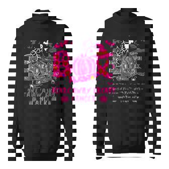 Boo Scare Away Breast Cancer Awareness Pink Pumkin Ghost Sweatshirt | Mazezy