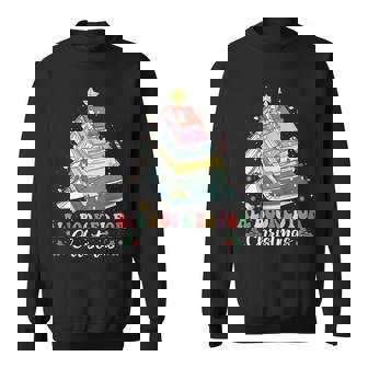 All Booked For Christmas Book Tree Lights Christmas Library Sweatshirt | Seseable UK