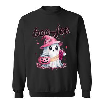Boujee Boo Jee Spooky Ghost Pink Halloween Pumpkin Costumes Sweatshirt - Thegiftio UK