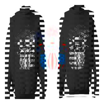 Bowling Fireworks American USA Flag Sunglasses 4th of July Sweatshirt - Monsterry