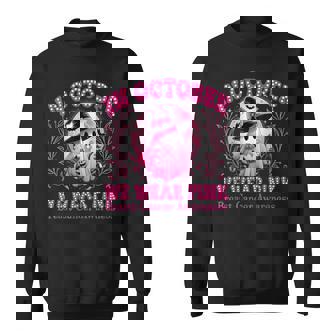 Breast Cancer Awareness In October We Wear Pink Ghost Witch Sweatshirt | Seseable UK