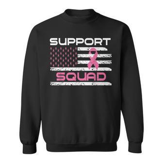 Breast Cancer Support Squad For Support Flag Pink Ribbon Sweatshirt | Seseable UK