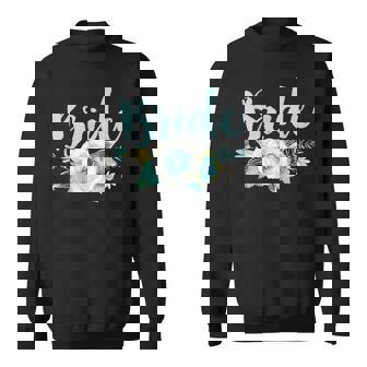 Bride Teal And Yellow Bouquet Shirt Matching Wedding Party Sweatshirt - Monsterry