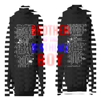 Brother Of The Birthday Boy Costume Spider Web Bday Party Sweatshirt - Thegiftio UK