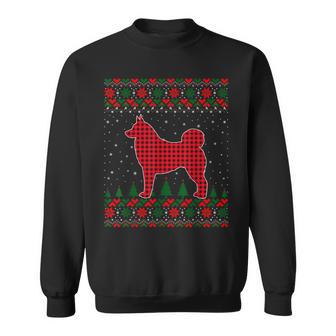 Buffalo Plaid Norwegian Elkhound Ugly Xmas Family Matching Sweatshirt - Thegiftio UK