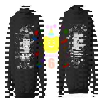 Building Bricks 6Th Birthday Boy 6 Master Builder Blocks Sweatshirt - Thegiftio