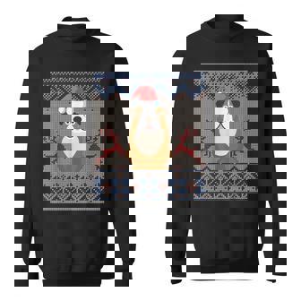 Bulldog Dog Santa Hat Ugly Christmas Sweater Sweatshirt | Seseable UK