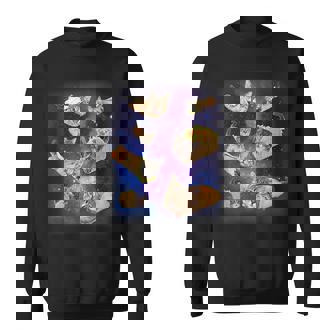 Burrito Cat And Taco Cat Space Galaxy Meme Tacocat Silly Sweatshirt | Mazezy