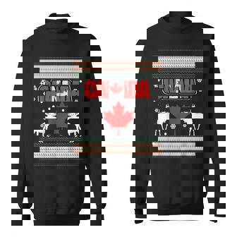 Canada Ugly Christmas Sweater-Moose Maple Leaf Snow Jumper Sweatshirt | Seseable UK