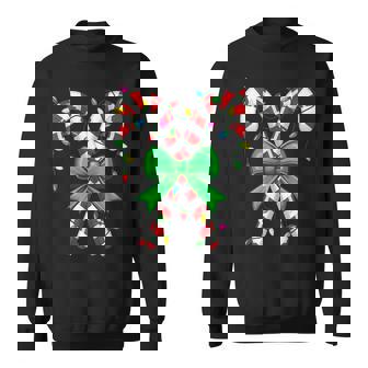 Candy Cane Santa Christmas Family Matching Xmas Lights Sweatshirt | Mazezy