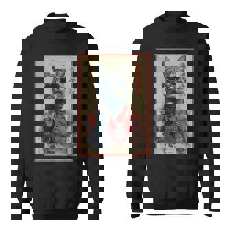 Chat Japonais Cool Dans Lunettes De Soleil Avec Kanji Chinois Sweater e - Cadeauxyz