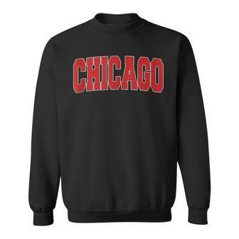 Chicago Il Illinois Varsity Style Usa Vintage Sports Sweatshirt - Monsterry