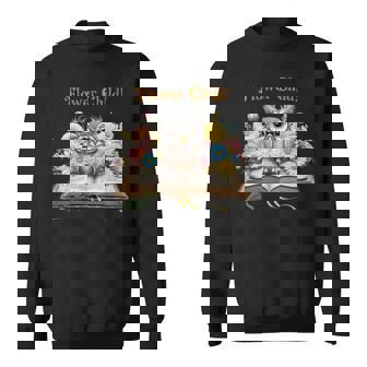 Chouetteintage Avec Fleurs Pour Les Amateurs De Livres Sweater e - Cadeauxyz