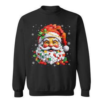 Christmas Builder Block Brick Building Santa Face Boys Sweatshirt - Thegiftio UK