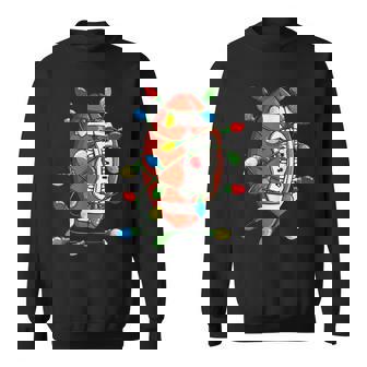 Christmas Football Ball Xmas Lights Boys Sport Sweatshirt - Monsterry
