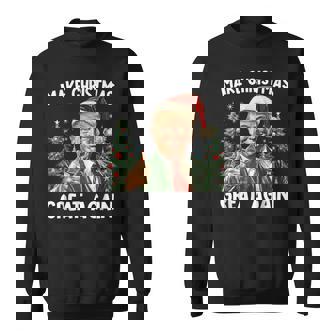 Make Christmas Great Again Santa Trump 2024 Xmas Sweatshirt - Thegiftio UK