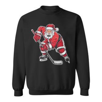Christmas Ice Hockey Santa Unique Xmas For Hockey Lover Sweatshirt - Monsterry