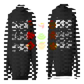 Christmas Icons Emotions Santa Claus Snowman Christmas Premium Sweatshirt - Monsterry