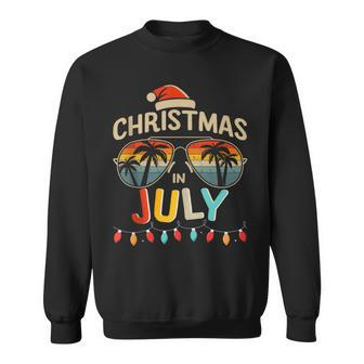 Christmas In July With Vintage Sunglasses For Summer Xmas Sweatshirt - Monsterry UK