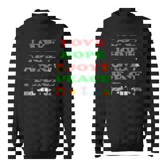 Christmas Love Hope Joy Peace Tree Star Wreath Sweatshirt - Monsterry