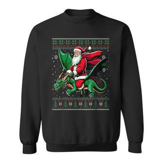 Christmas Santa Riding Dragon Ugly Christmas Sweater Sweatshirt - Thegiftio UK