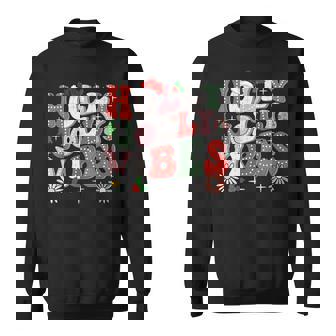 Christmas Vibes Holly Christmas Jolly Santa Winter Holiday Sweatshirt - Seseable