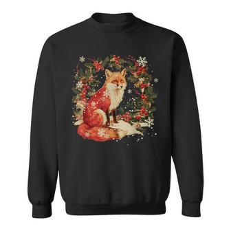 Christmas Vintage 90s Fox Woodland Animal Cottagecore Sweatshirt - Monsterry