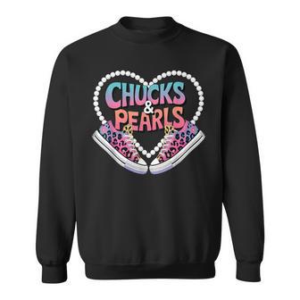 Chucks And Pearls Leopard Sweatshirt - Thegiftio UK