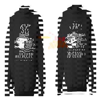 Coffee And Croissants Shirt Cute Coffee Sweatshirt - Monsterry