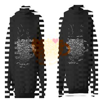 Coffee Lover's Steaming Cup Filled With Hearts Coffee Lover Sweatshirt - Monsterry