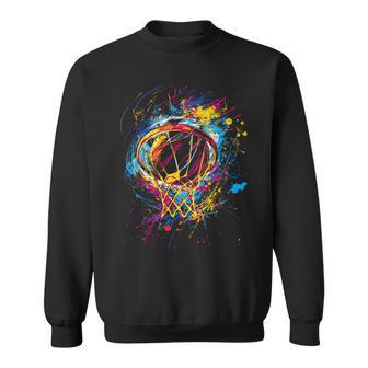 Colorful Basketball Tie Dye ColorSplash Hoop Net Slam Dunk Sweatshirt - Thegiftio UK