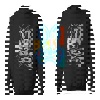 Colorful Skull And Crossbones Bad Rabbit Bunny Christmas Sweatshirt - Thegiftio UK