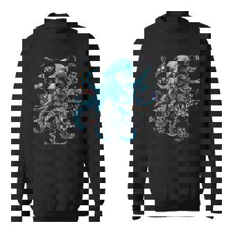 Cool Blue Octopus Sweatshirt | Mazezy