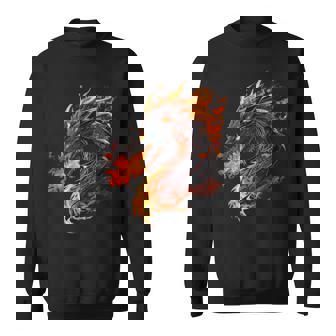 Cool Fire And Flames Breathing Dragons Lovers Sweatshirt - Monsterry