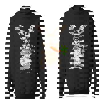 Cool Rabbit Face With Sunglasses Carrot Bunny For Boys Men Sweatshirt | Mazezy
