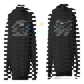 Cool Ski Goggles Skiing Motif Deep Snow Mountains Snow Sweatshirt - Monsterry