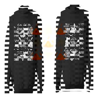 Coquette Bow Pumpkin Ghost Spooky Season Halloween Sweatshirt - Thegiftio UK
