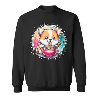 Corgi Dog Ramen Noodles Anime Cute Kawaii Manga Corgi Dog Sweatshirt - Geschenkecke