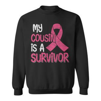My Cousin Is A Survivor Breast Cancer Support Squad Sweatshirt - Thegiftio UK