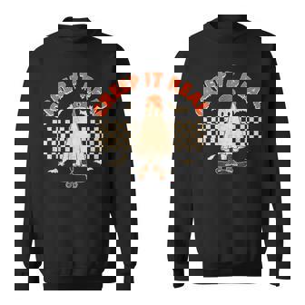 Creep It Real Skateboarding Ghost Retro Halloween Costume Sweatshirt - Monsterry