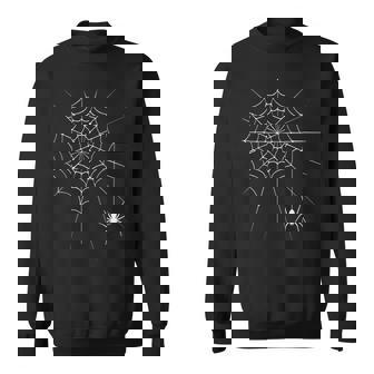Creepy Crawling Spider And Web Halloween Sweatshirt | Seseable UK