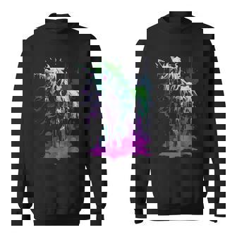 Creepy Cute Zombie Unicorn Horror Punk Grunge Aesthetic Sweatshirt - Monsterry