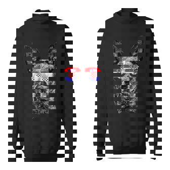 Croatia Dog Flag Sunglasses Football Soccer Lover Sweatshirt - Thegiftio