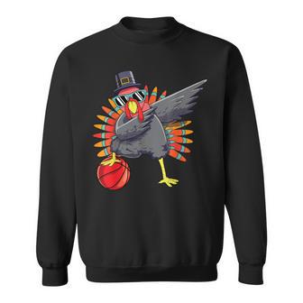 Cute Dabbing Turkey Pilgrim Dab Thanksgiving Basketball Sweatshirt - Monsterry