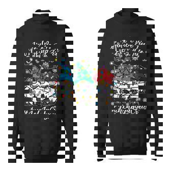 Cute Gnomes Everything Is Fine Christmas Lunch Lady Crew Sweatshirt - Thegiftio UK