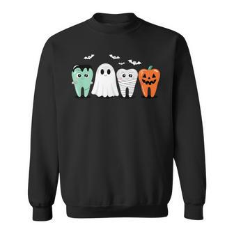 Cute Halloween Dental Tooth Characters Dentist Costume Sweatshirt - Thegiftio UK