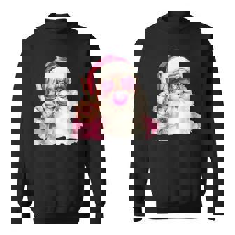 Cute Retro Santa Christmas Blowing Bubble Gum Vintage Girly Sweatshirt | Seseable UK