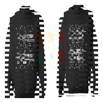 Dabbing Santa Reindeer Elf Bear Gingerbread Christmas Sweatshirt - Monsterry
