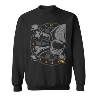 Dart Skull And Dartboard Retro Dart Sweatshirt - Geschenkecke