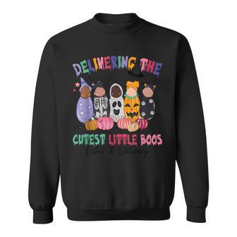 Delivering The Cutest Boos Labor And Delivery Halloween Sweatshirt - Thegiftio UK